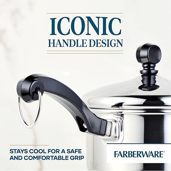 Introducing the Stainless Steel Cookware 1-Quart Saucepan, a versatile and essential addition to any kitchen. The full cap base of this saucepan is made with stainless steel layered over a thick aluminum core, ensuring rapid and even heating for all your cooking needs. The mirror-finished exterior adds a touch of elegance to your kitchen, making it a stylish choice for any home.