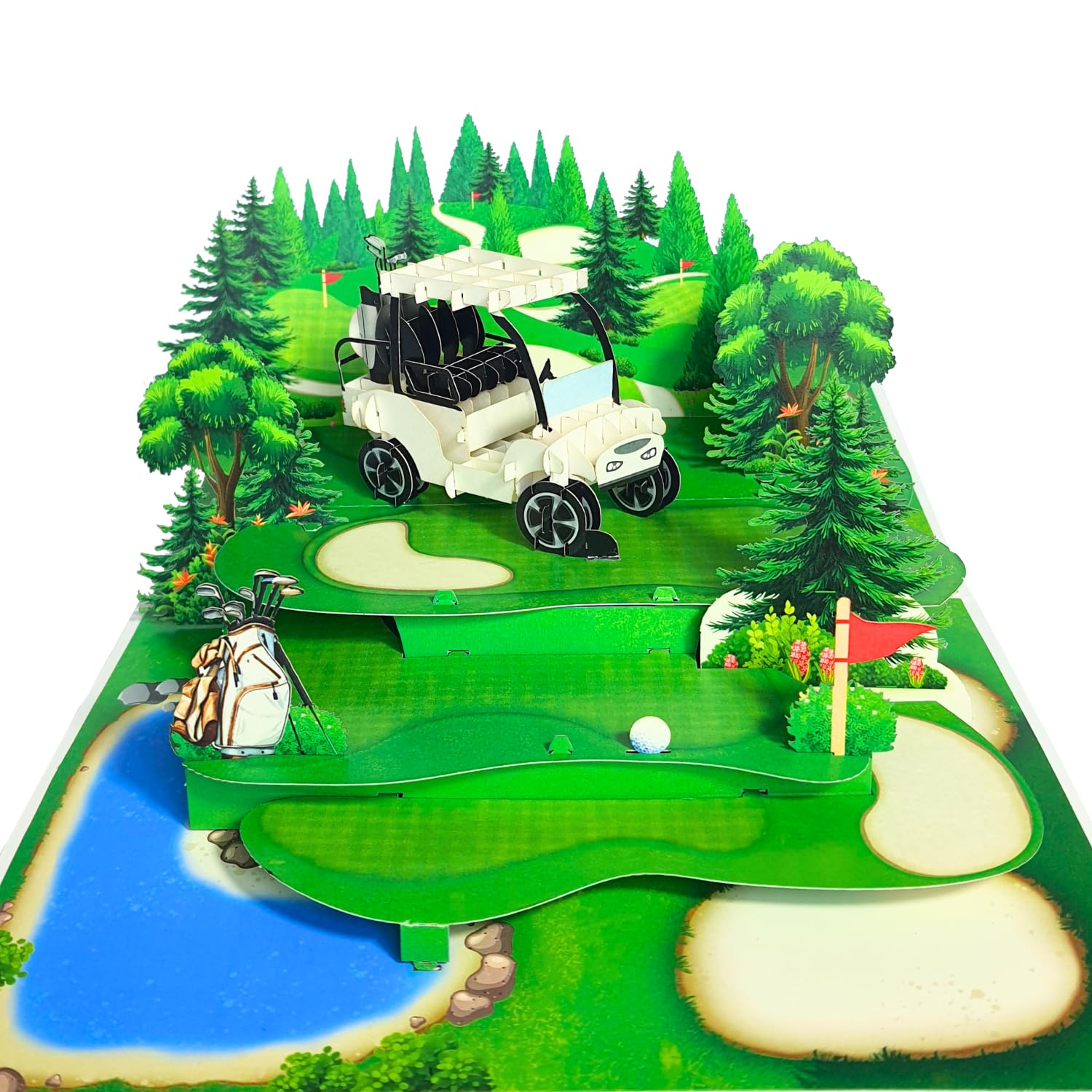 HEARTAGS- Pop Up Birthday Card for Men, Golf Birthday Card For Dad, Husband, Brother, Son, Grandpa, 3D Golf Popup Greeting Cards, Size 6x8 inches