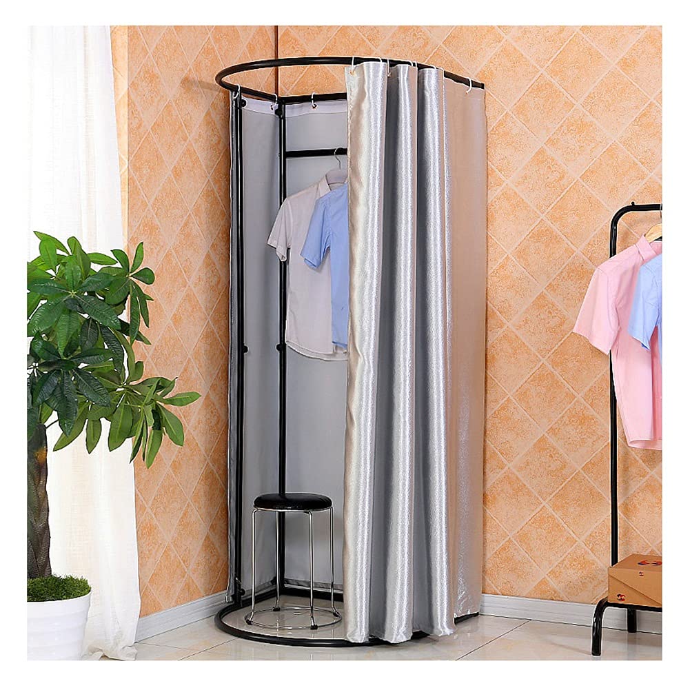 SHIJINHAO Clothing Store Fitting Room, Mobile Track Privacy Protection Cloakroom, Outdoor Shelter Partition Changing Room for Large Shopping Malls, Boutiques (Color : Silver, Size : 88x82x200cm)