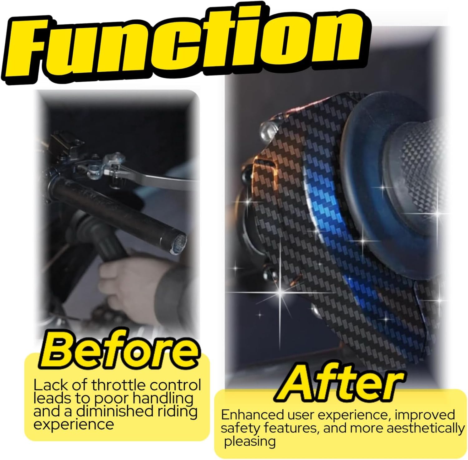 Electric Dirt Bike Motorcycle Throttle Kit for Surron, Imitation Carbon Fiber Twist Handle Throttle Cable,for Sur-Ron/Light Bee/Sur Ron S/Surron X / X160 / X260