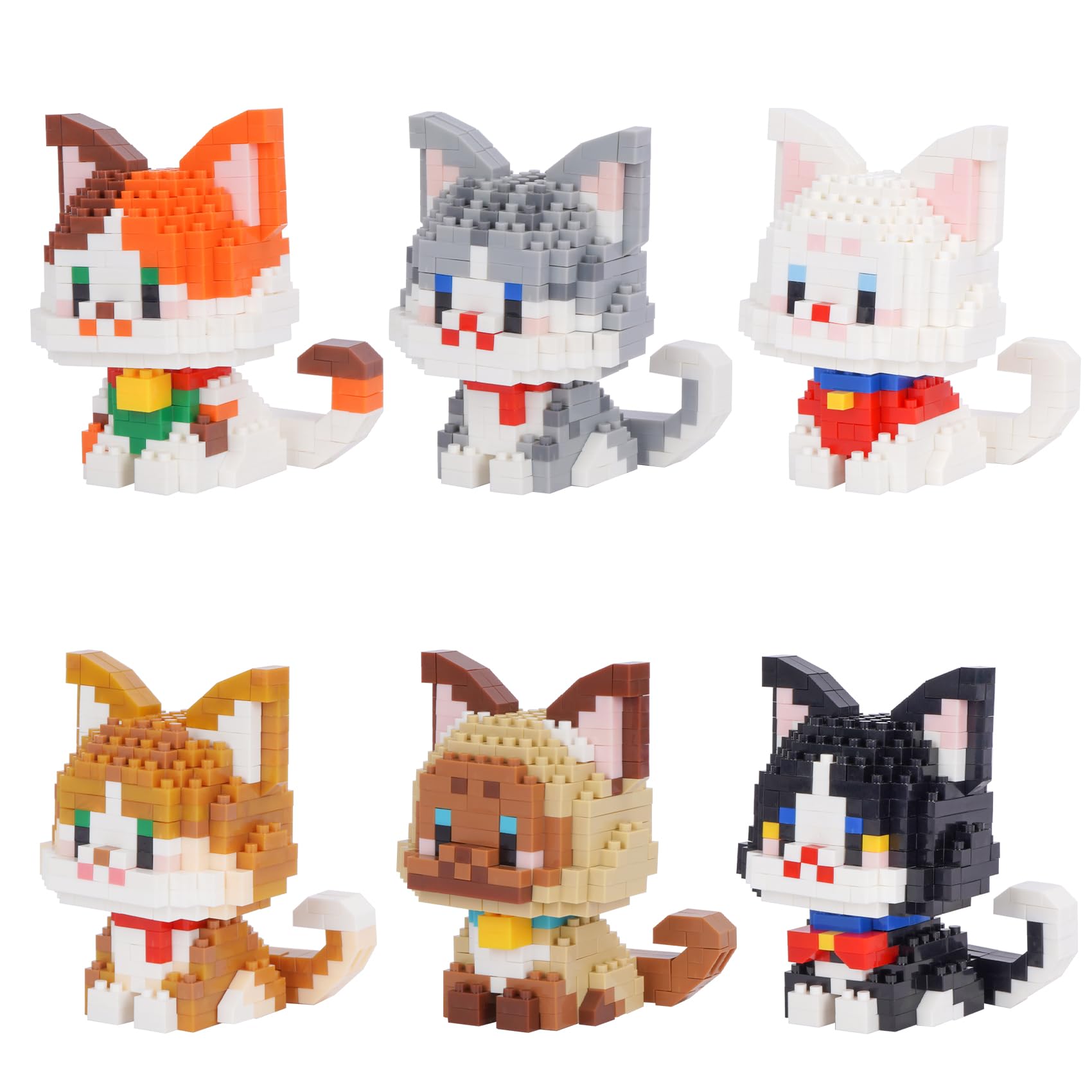 LULUFUN Lovely Cat Building Blocks Set, Mini Building Toy