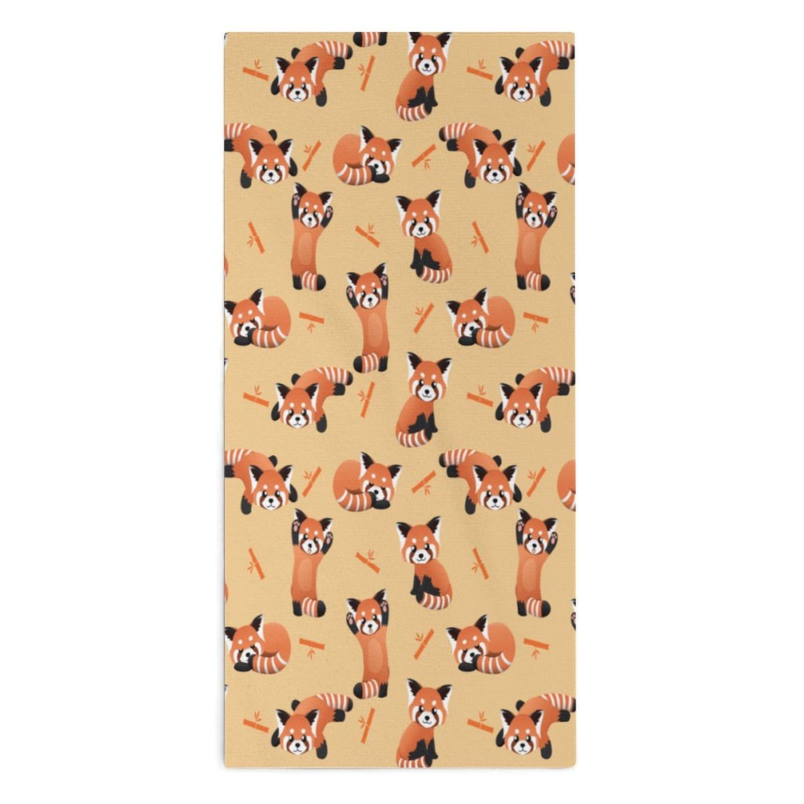 TXFBTRFSA Cute Red Panda Hand Towels for Adult Face Towel Bath Beach Swim Accessories