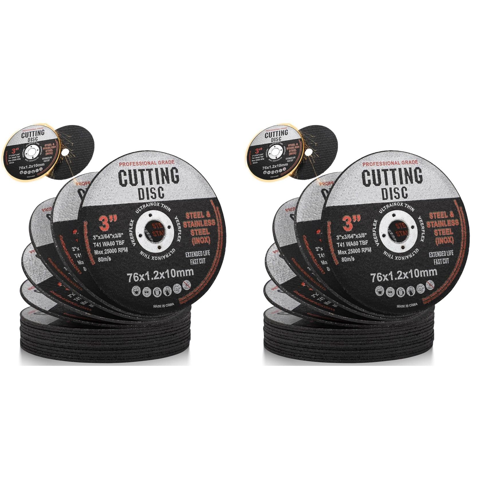 Jnchdghwa As Shown 32Pcs Cutting Discs, 76Mm Cutting Disc, Angle Grinder Discs For Metal, Grinding Discs, Cutting Discs For Cutting Metal