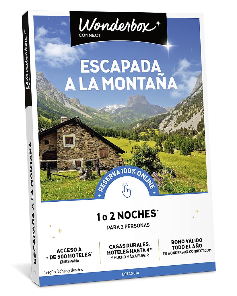 WONDERBOX – Cofre Regalo Escapada a la montaña - De 1 a 2 Noches para 2 Personas - Escapada para Parejas - Regalar experiencias - Hoteles para desconectar y conectar con la Naturaleza