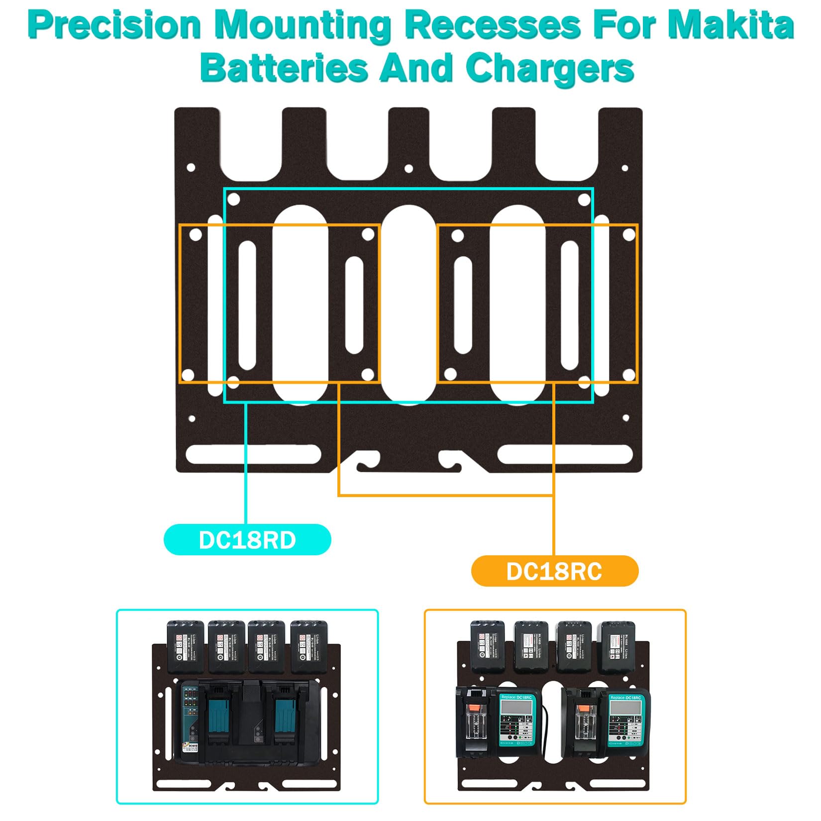 Idota Support mural pour batteries Makita 18 V 14,4 V pour chargeur Makita et perceuse-visseuse sans fil