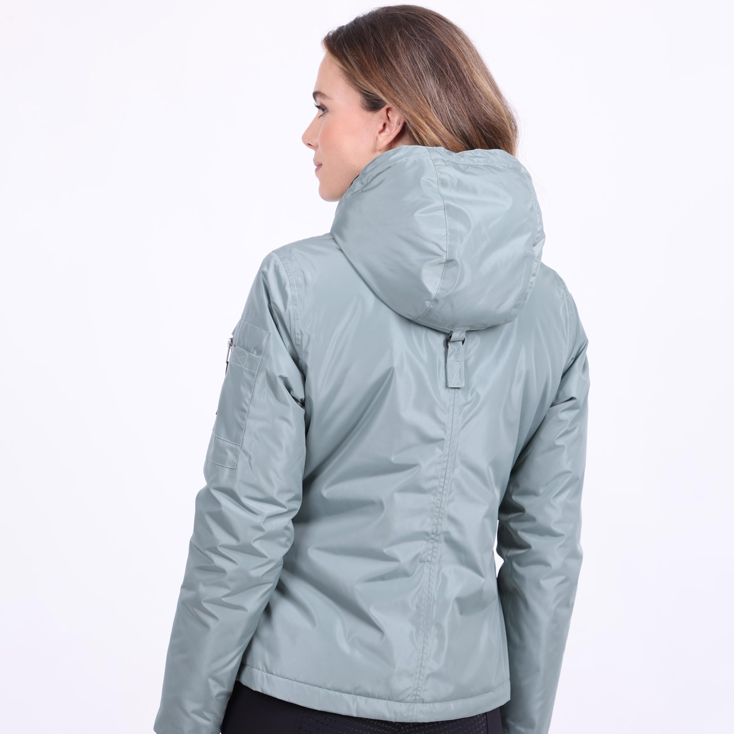 Imperial Riding IRH Lucky, giacca tecnologica da equitazione, impermeabile, antivento con cuciture nastrate, cerniera a due vie, cappuccio rimovibile invernale