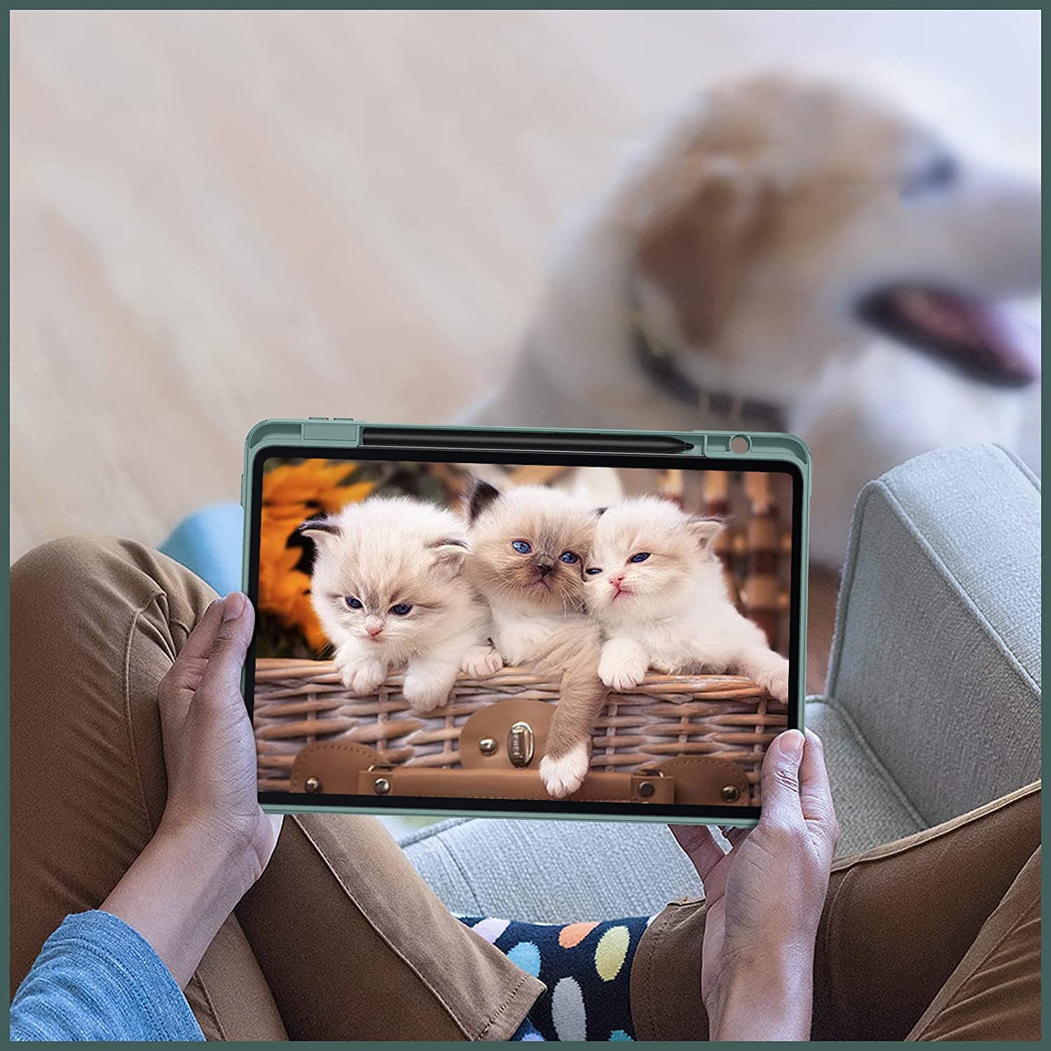 MOCA Case for Xiaomi Pad 5 / Pad 5 11 Pro with Pen Holder,Transparent Hard Shell Back Cover Protective Slim Case for Xiaomi Mi Pad 5 /Pad 5 Pro 11” (Midnight-Green, Xiaomi Pad 5 11 Inch) — Amazon image 7