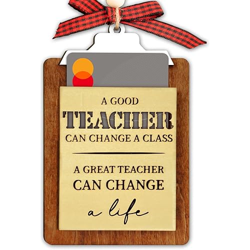 Thank You Gift Card Holder - A Great Teacher Can Change A Life- Teacher Appreciation Gifts for Kindergarten, Preschool, Daycare, Highschool Teachers - End of Year, Christmas, Back to School Gifts