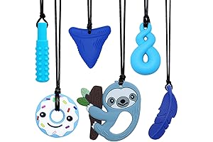 6-Pack Sensory Chew Necklace for Kids with Chewy Needs
