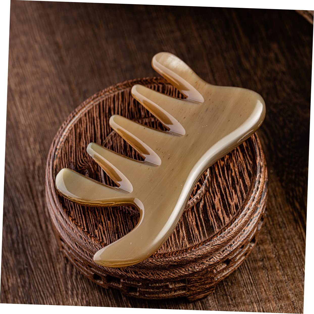 Healeved 3stücke Wasserbüffelhorn Kamm Für Kopfhautmassage Guasha Und Körpermassage Fünfzahn-massagenkamm Und Für Und Vielseitig Einsetzbar Für Beine Nacken Und