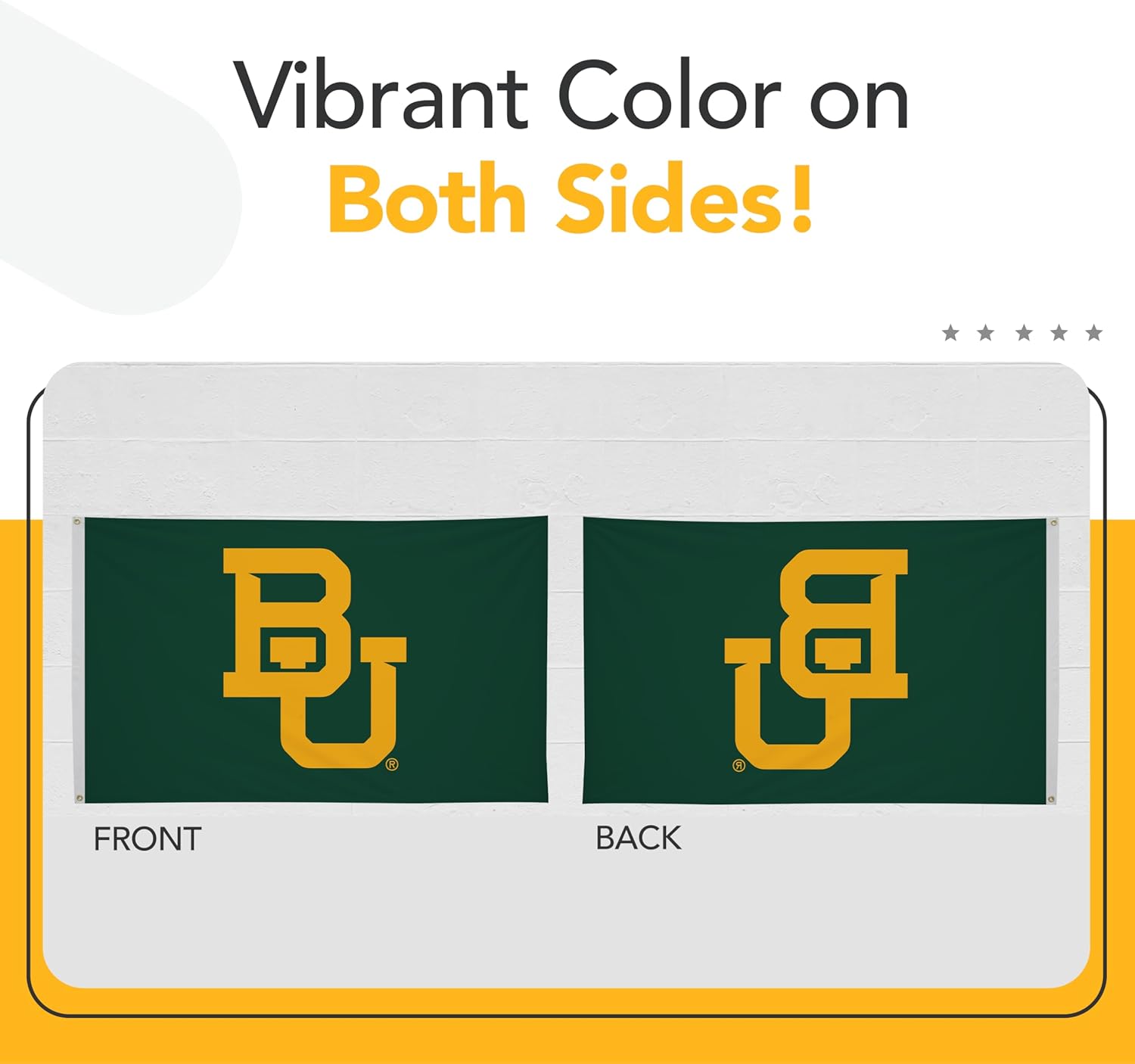 Baylor Bears College Sports Printed Flag - NCAA Licensed - Nylon - School Banner (Green) (3' x 5')
