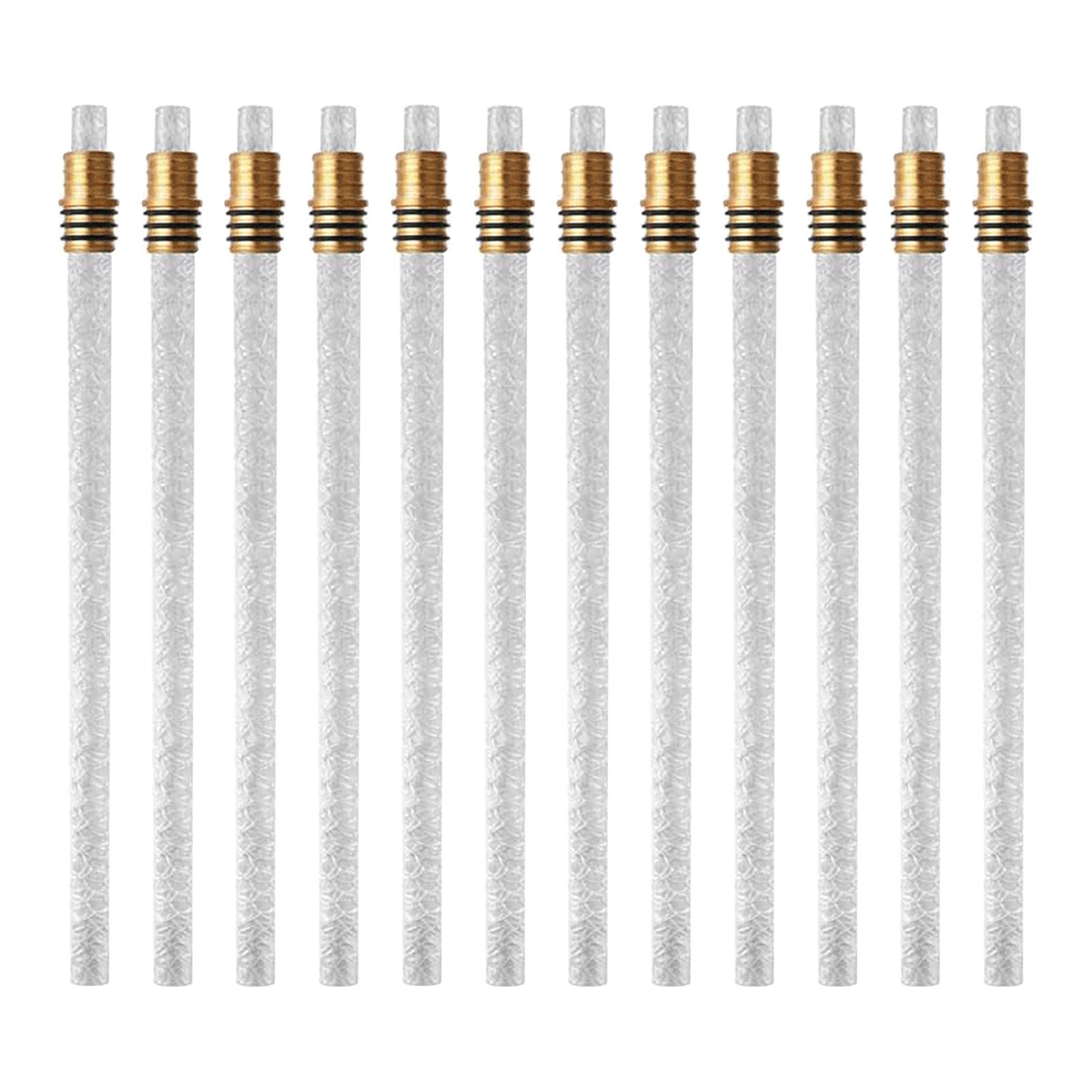 Ulijth 12 Pcs Package Versatile Torch Wicks For Wine Bottles 6/12Pcs Brass Wick Holder And Fiberglass Wicks Replaced Lights Set Light