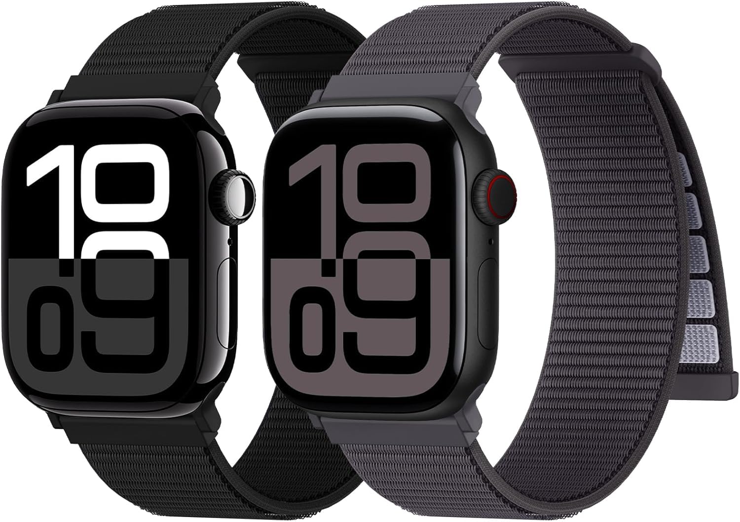 Yoohoo 2 Stück Nylon Armband Kompatibel mit Apple Watch Armband 46mm 45mm 44mm 42mm 49mm 41mm 40mm 38mm Damen Herren,Sport Loop Ersatzarmband für iWatch Band Series 11 10 9 SE Ultra 8 7 6 5 4 3 2 1