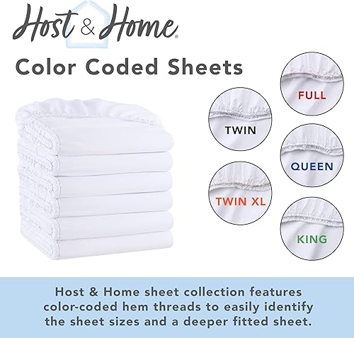 Miniatura 4 de Arkwright Sábanas bajeras de microfibra a granel  (caja de 24) hilos de dobladillo codificado por colores, suministros esenciales para anfitriones