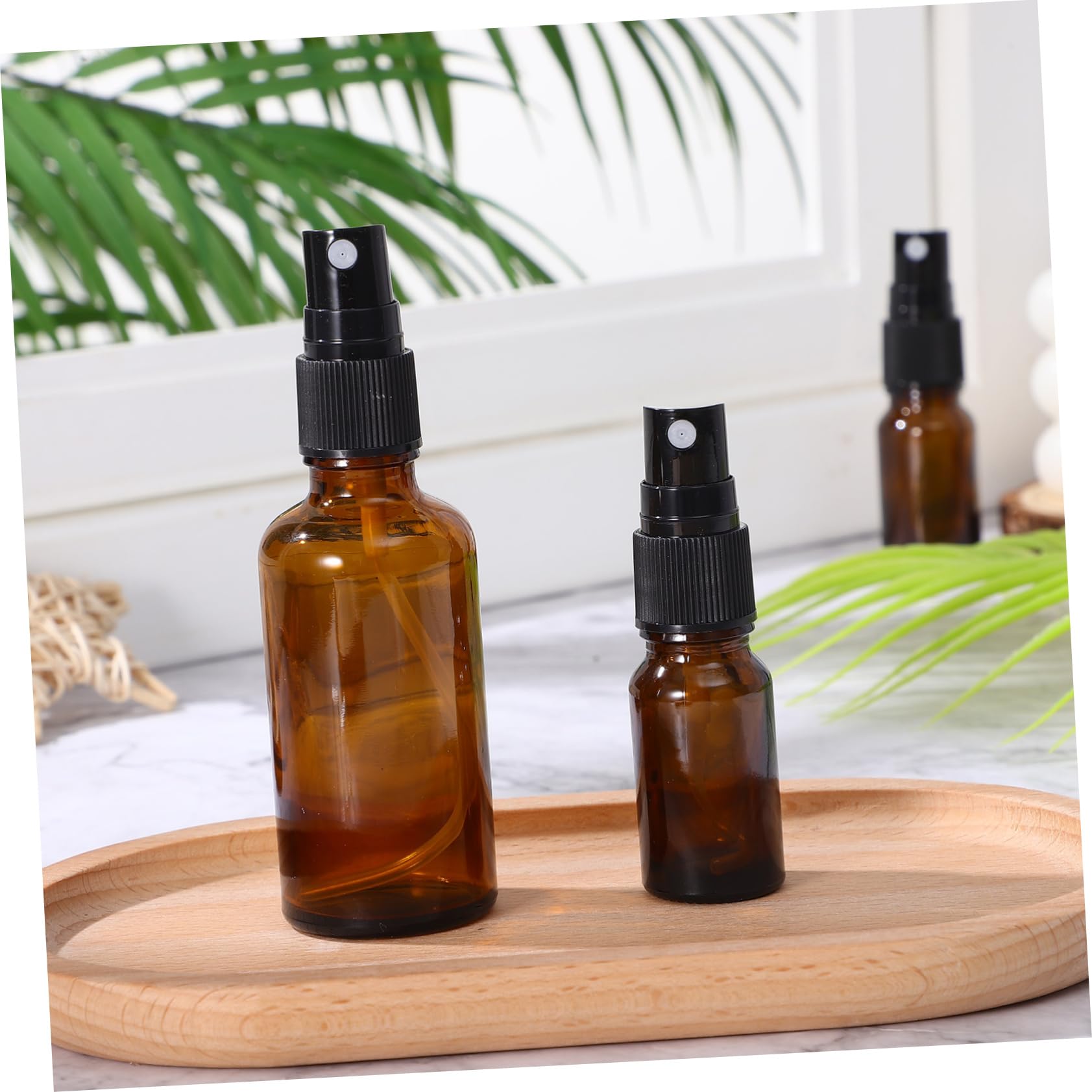 Ipetboom 10 Pezzi Flaconi Spray in Vetro Marrone Ricaricabili da Viaggio | Capacità 10ml e 50ml, Formato Compatto Riutilizzabile, Adatti per Essenze