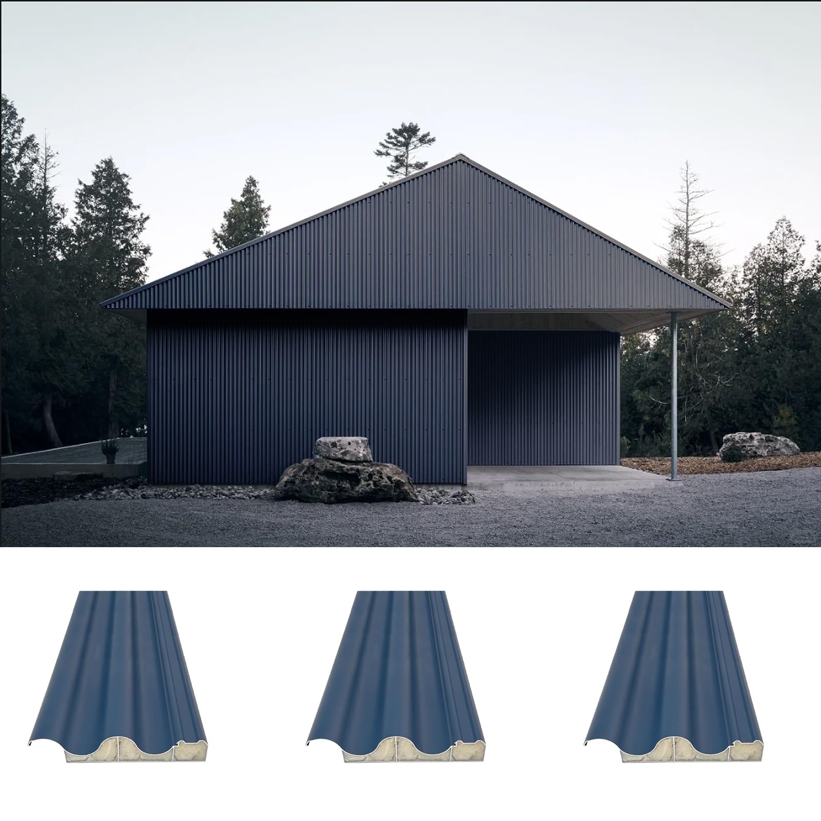 Roofing Sheets Outdoor DIY Shed Metal Siding Panels, Waterproof Heavy Duty Polycarbonate Covers(L 1.3m/4.3ft)