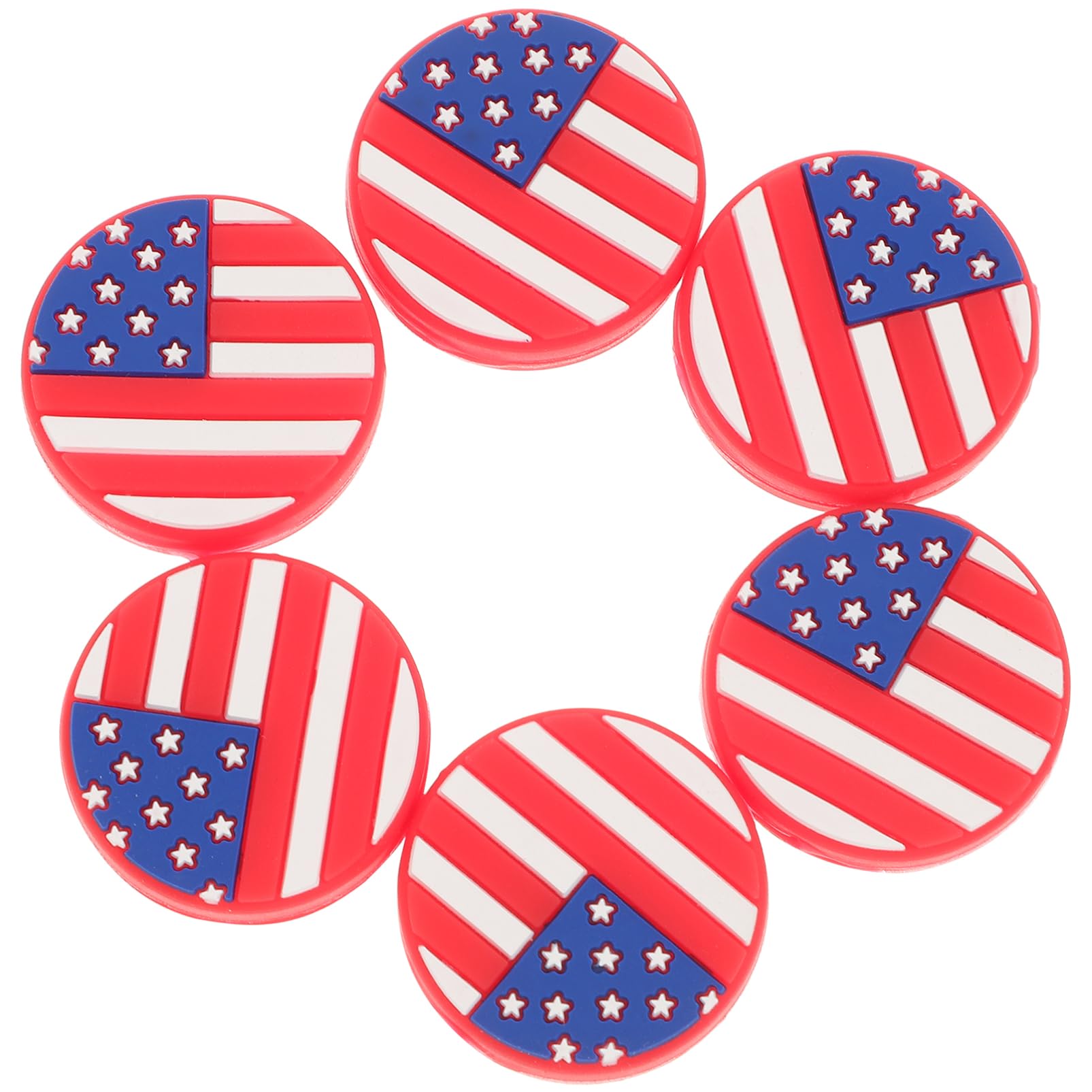 POPETPOP Tennis Racket Dampeners 6pcs Silicone Absorbers for Vibration Reduction American Flag Pattern Easy to Use