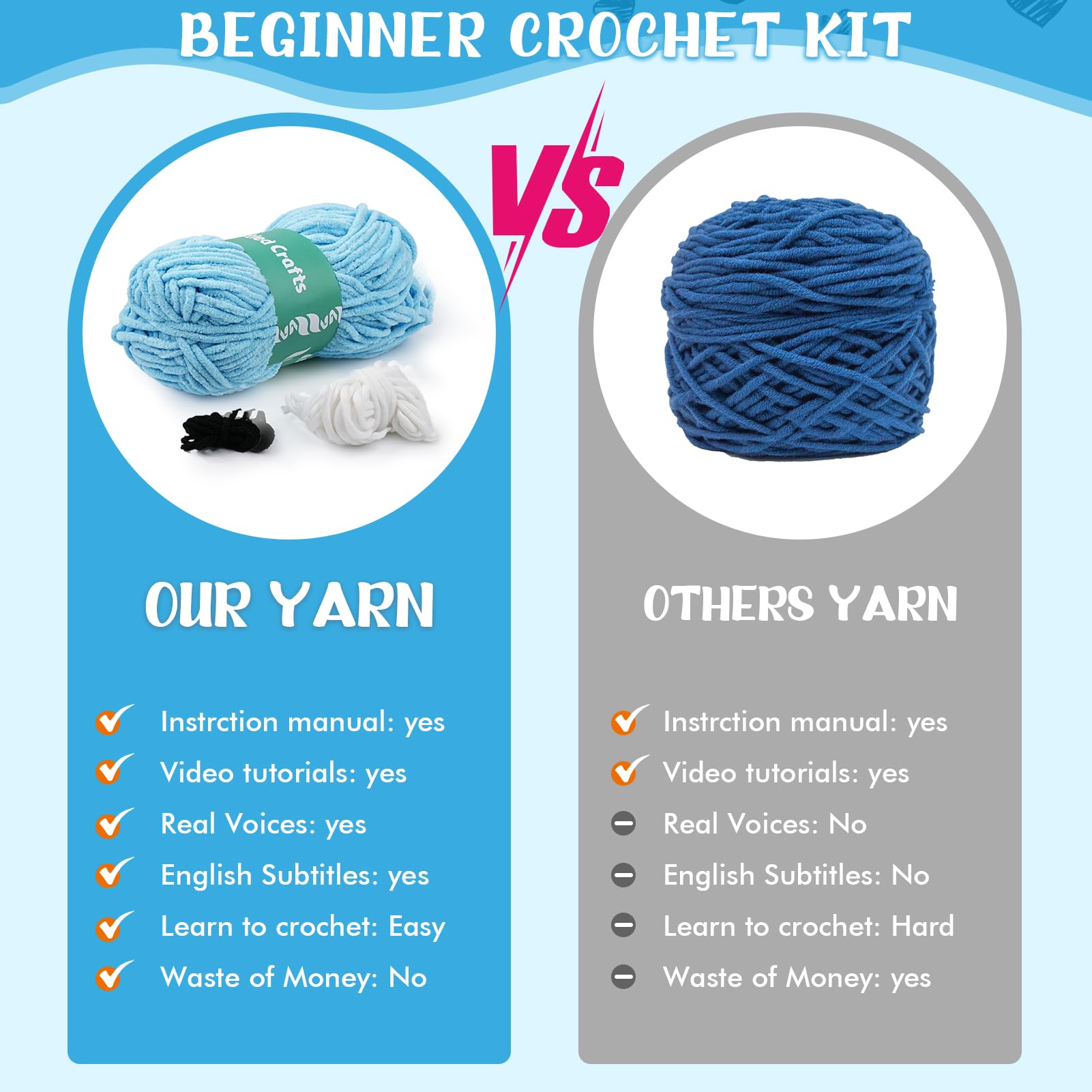 Wadukud Kit completo de ganchillo de león marino para principiantes, juego de iniciación de amigurumis con tutoriales en video, regalo para niños