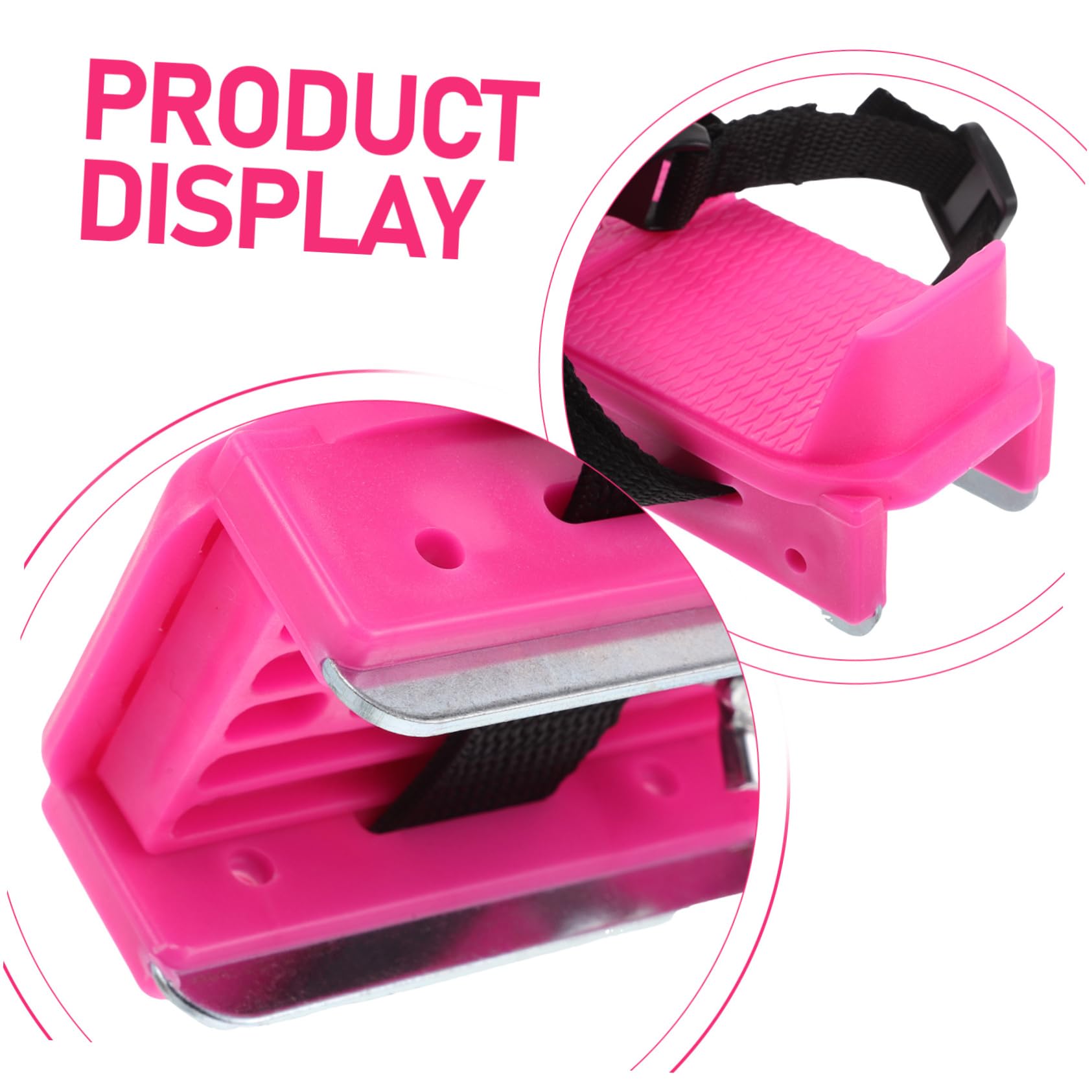 ibasenice Pattini da Neve Regolabili per Ragazzi Rosa, 1 Paio | Pp Metallo Ribbon, Fit Sicuro e Design Semplice, per Sport Invernali e Piste di Ghiaccio