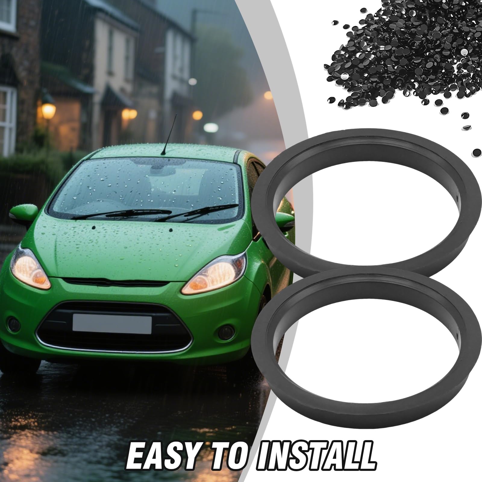 4 anelli centrali per mozzo da 73,1-63,4 mm, anelli centrali per ruota, ricambio per Ford Fiesta, Focus, Mondeo
