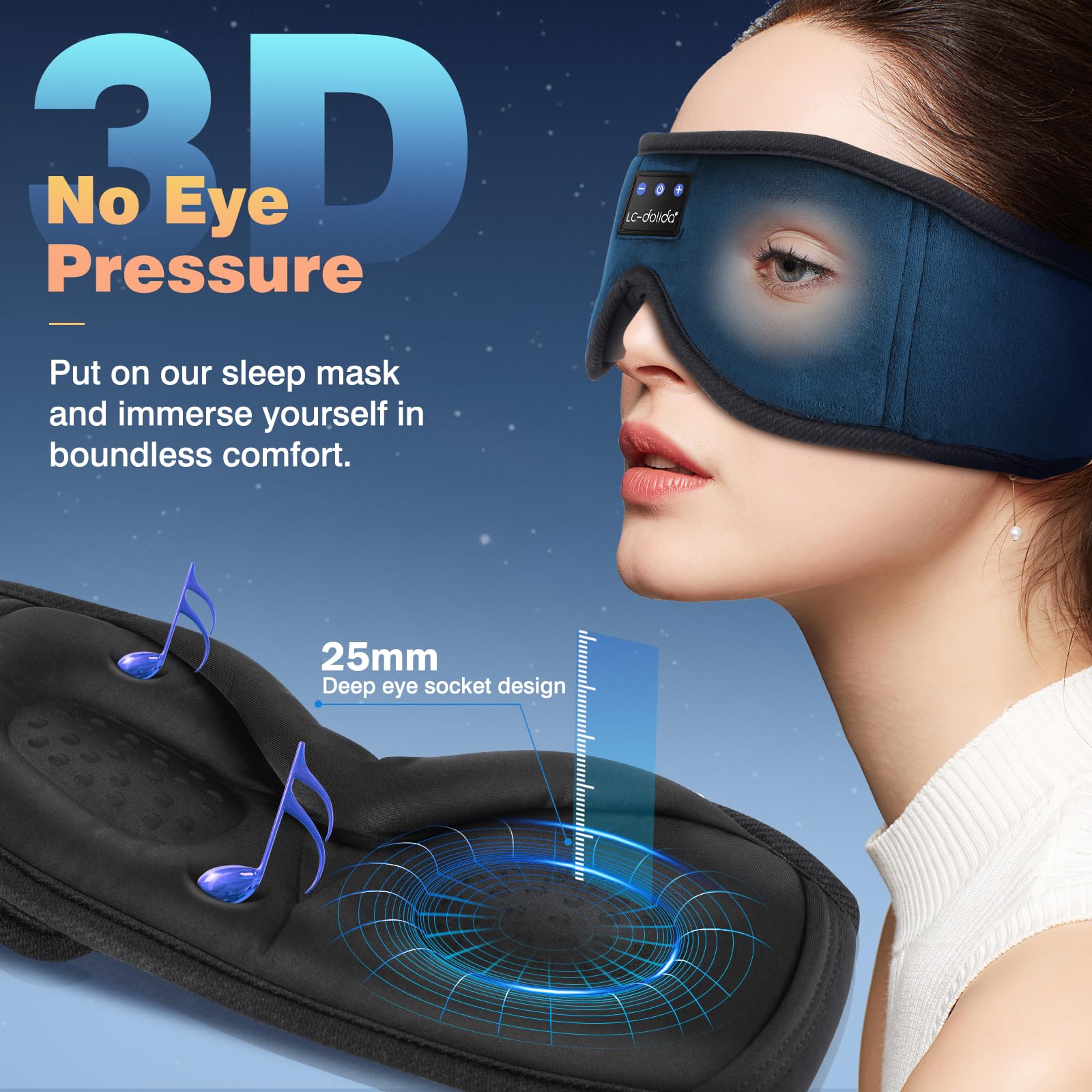 2BEHEALTHY 3D Slaapmasker met Bluetooth | Webwinkel 2BEHEALTHY 3D Slaapmasker met Bluetooth | Webwinkel