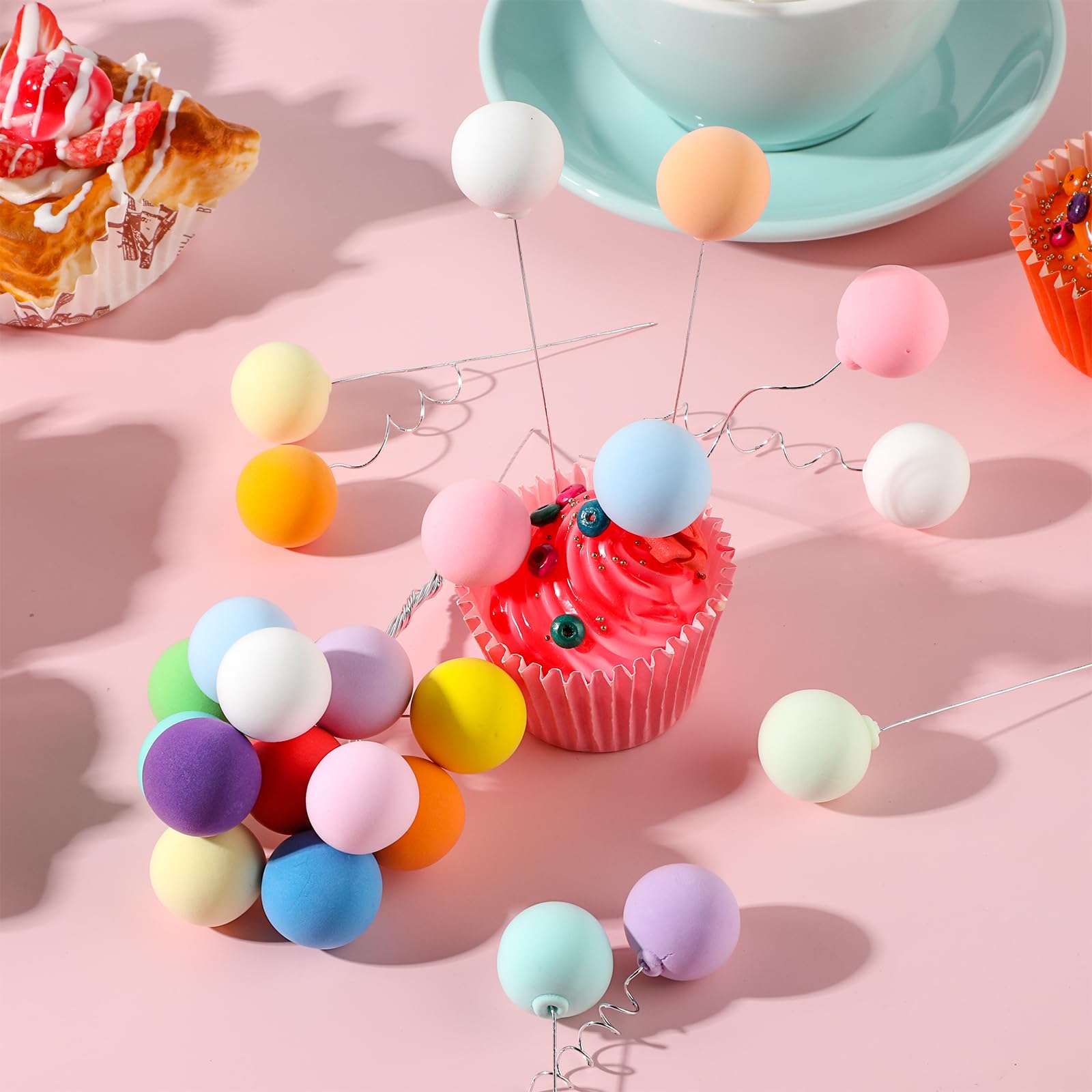 32 Stück Luftballon-Kugel-Kuchen-Topper – Bunte Tortenaufsätze Für Cupcakes, DIY-Dekoration Für Geburtstag, Hochzeit & Valentinstag
