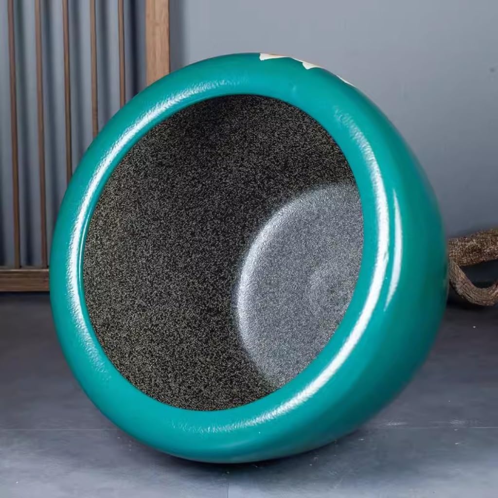 Tanque Peces Acuario Patio al Aire Libre, Tanque de Peces cerámica, balcón, acuicultura Pintada, Lirio Agua, Planta Loto, Lavabo | 41cm