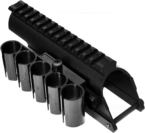 Miniatura 6 de Trinity Picatinny - Conjunto de soporte óptico y soporte de carcasa compatible con bomba Maverick 88 calibre 12, color negro