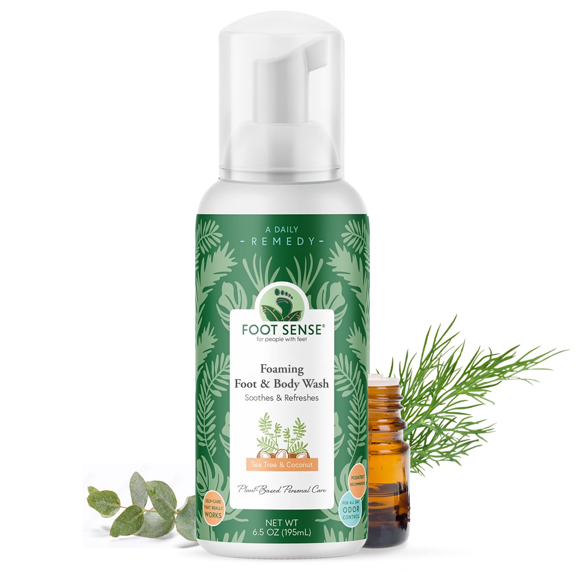 Tea Tree Oil Foaming Foot & Body Wash – Natural Therapeutic Foaming Soap for Smelly Feet, Nails & Skin - Clean, Refresh & Deodorize - Bath Essentials for Daily Use, 6.5oz