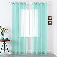 Vista 44 de Cortinas traslúcidas de 108 pulgadas para sala de estar, dormitorio, apartamento, ventana, 2 paneles con ojales, cortinas semitransparentes