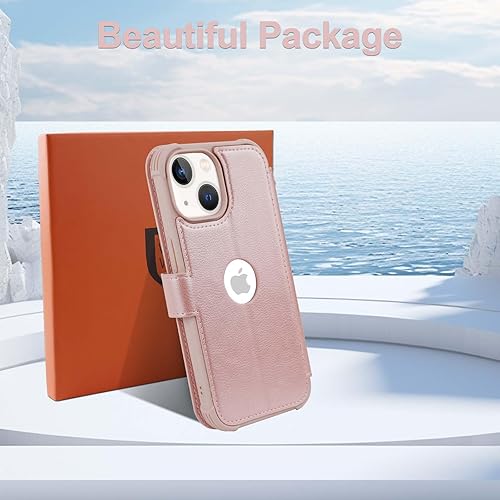 Miniatura 6 de VANAVAGY Funda tipo cartera compatible con iPhone 13 5G para mujeres y hombres, funda de piel con bloqueo RFID y soporte para muñecas, carga