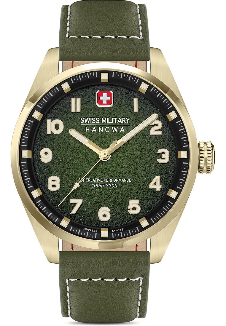 Swiss Military Hanowa SMWGA0001550 Men's Analogue Swiss Quartz Movement Watch with Leather Strap