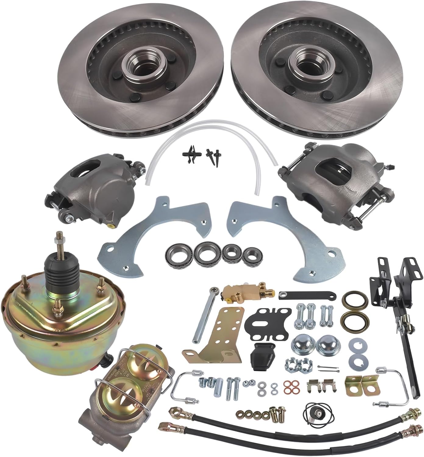 Front Power Disc Brake Conversion Kit & Valve Replacement for 1957-1972 Ford Full Size & Galaxie Mixizap