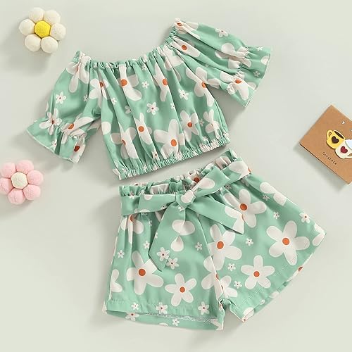 Miniatura 2 de Lindas camisetas casuales de verano con estampado floral de manga corta y cuello bote  pantalones cortos de cintura elástica traje de 2 piezas