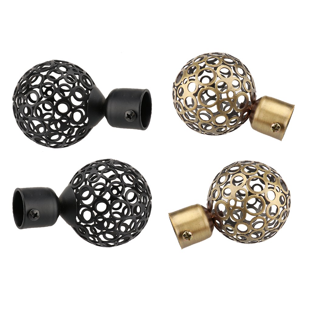 Tringle Rideau Ajustable 4 Embouts Décoratifs Pour Tringle à Rideau - Diamètre 22mm | Alliage Aluminium, Design Élégant Décorations Barre Rideau 22mm