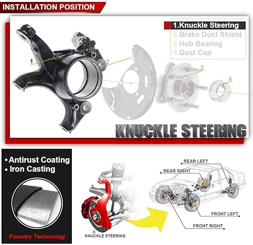 Miniatura 2 de Reemplazo de suspensión de dirección nudillos mecánicos elección para Hyundai Tucson Kia Sportage 11-15 2WD trasero izquierdo