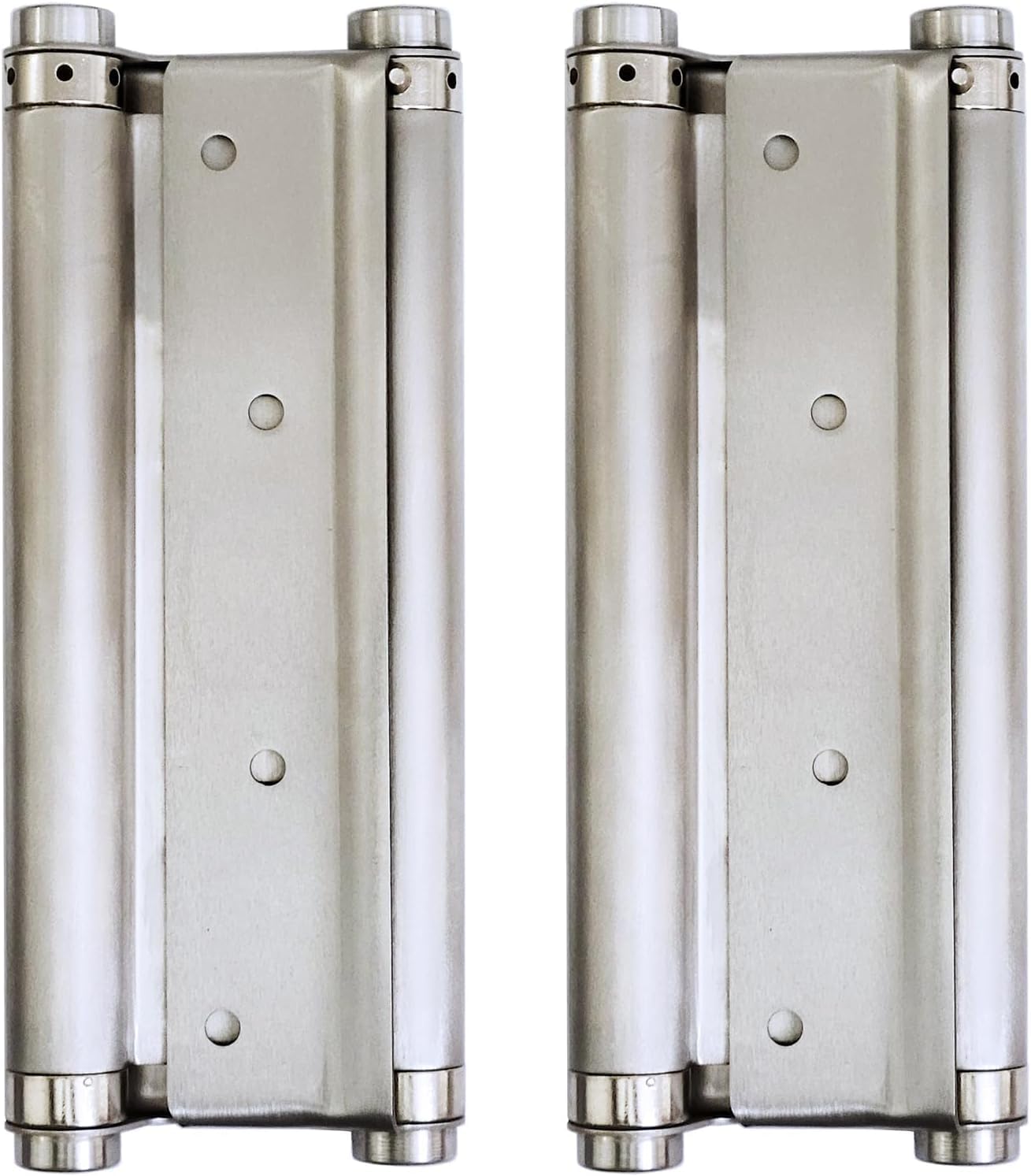 Robuste Türscharniere für Cafés, Limousinen, Doppelwirkung, Federscharnier, Edelstahl, selbstschließend, 200 mm, 4 Stück (Silber)