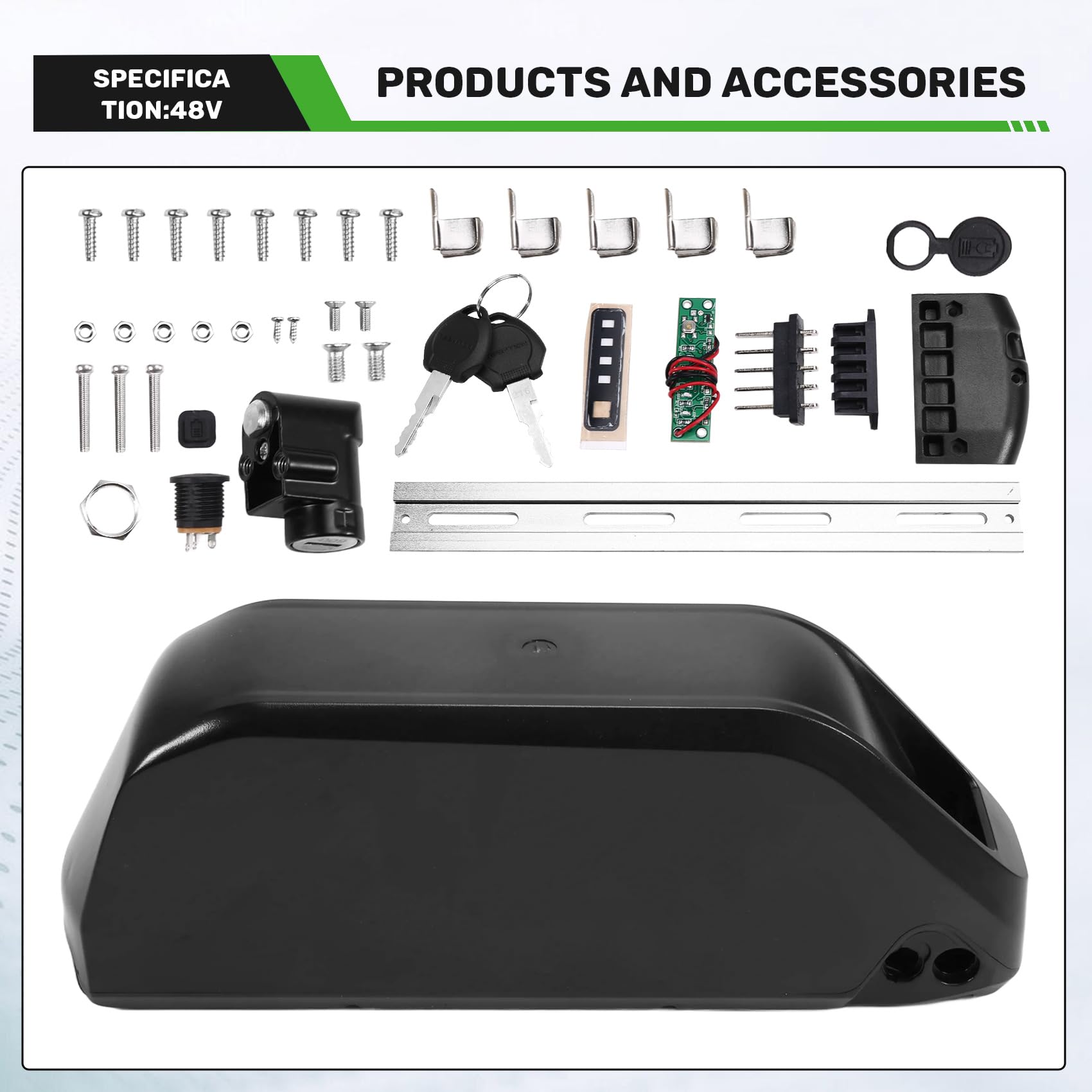 Boîtier de Batterie DP-9 pour Vélo Électrique 91 Pièces 18650 Cellules Boîtier de Batterie de Vélo Électrique pour Batterie de Tube Diagonal DIY 48 V