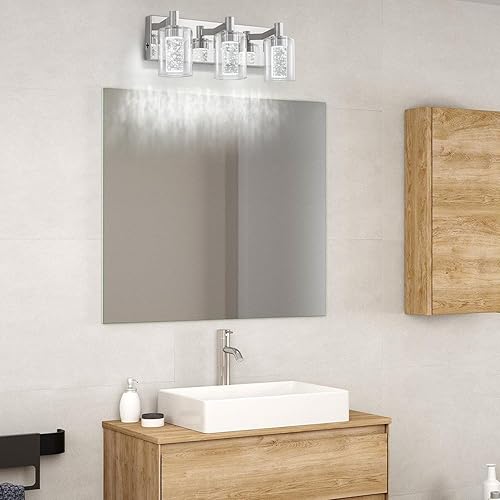 Miniatura 8 de SineRise Lámpara de tocador con 3 modos de color (3000 K4000 K6000 K), lámpara LED de baño con protección ocular, luz de pared moderna regulable