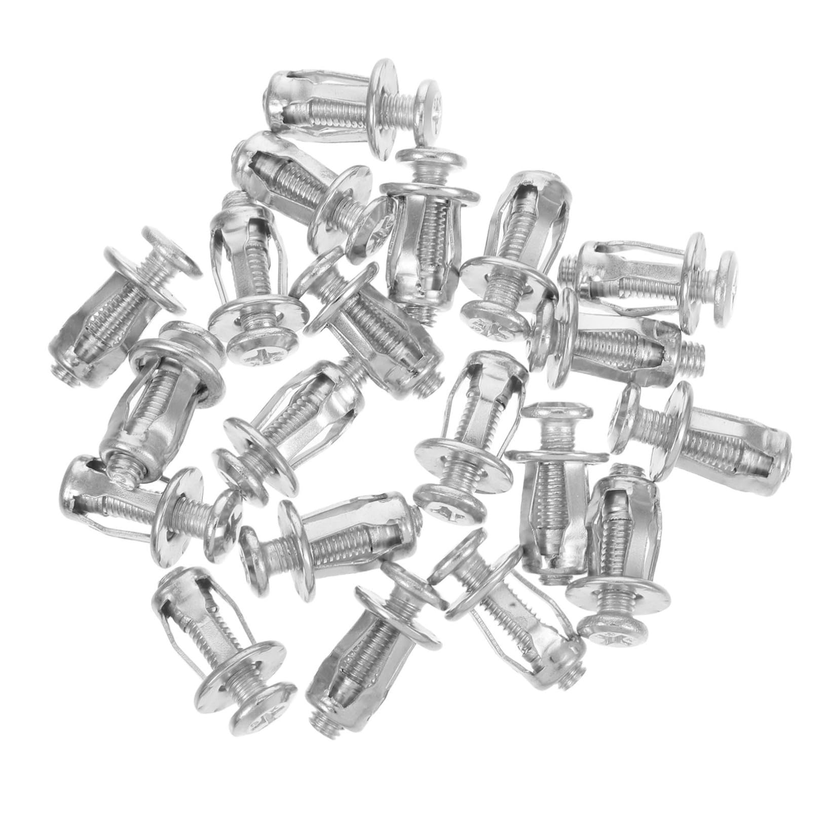 SOLUSTRE Drywall Anchors and Screws Kit 20pcs Set Hollow Door Anchor Screws Carbon Steel Versatile Stable Fixing Easy to Install