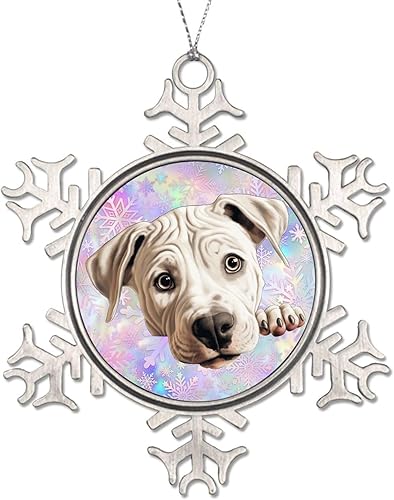 Miniatura 7 de CowkissSign Dogo Argentino - Adorno de metal con relleno de calcetín de Navidad, diseño de Dogo Argentino, lindo y divertido para perros que se