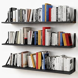 Forbena Floating Shelves 36 Inches Long 8 in Deep Set of 3, Large Wall S...