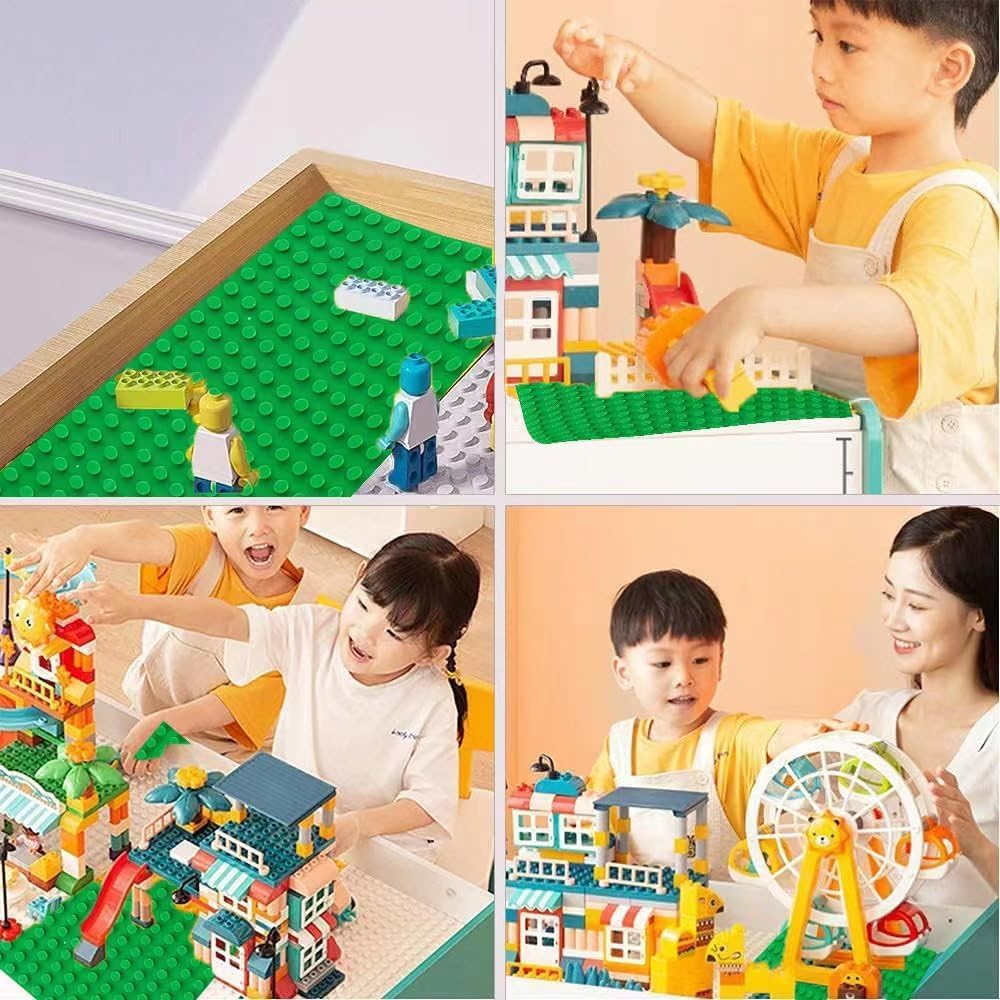 Lego Duplo Kompatible Bauplatte 38.4x38.4cm 24x24 Noppen Konstruktionsspielzeug Grün Blau Rot Grau