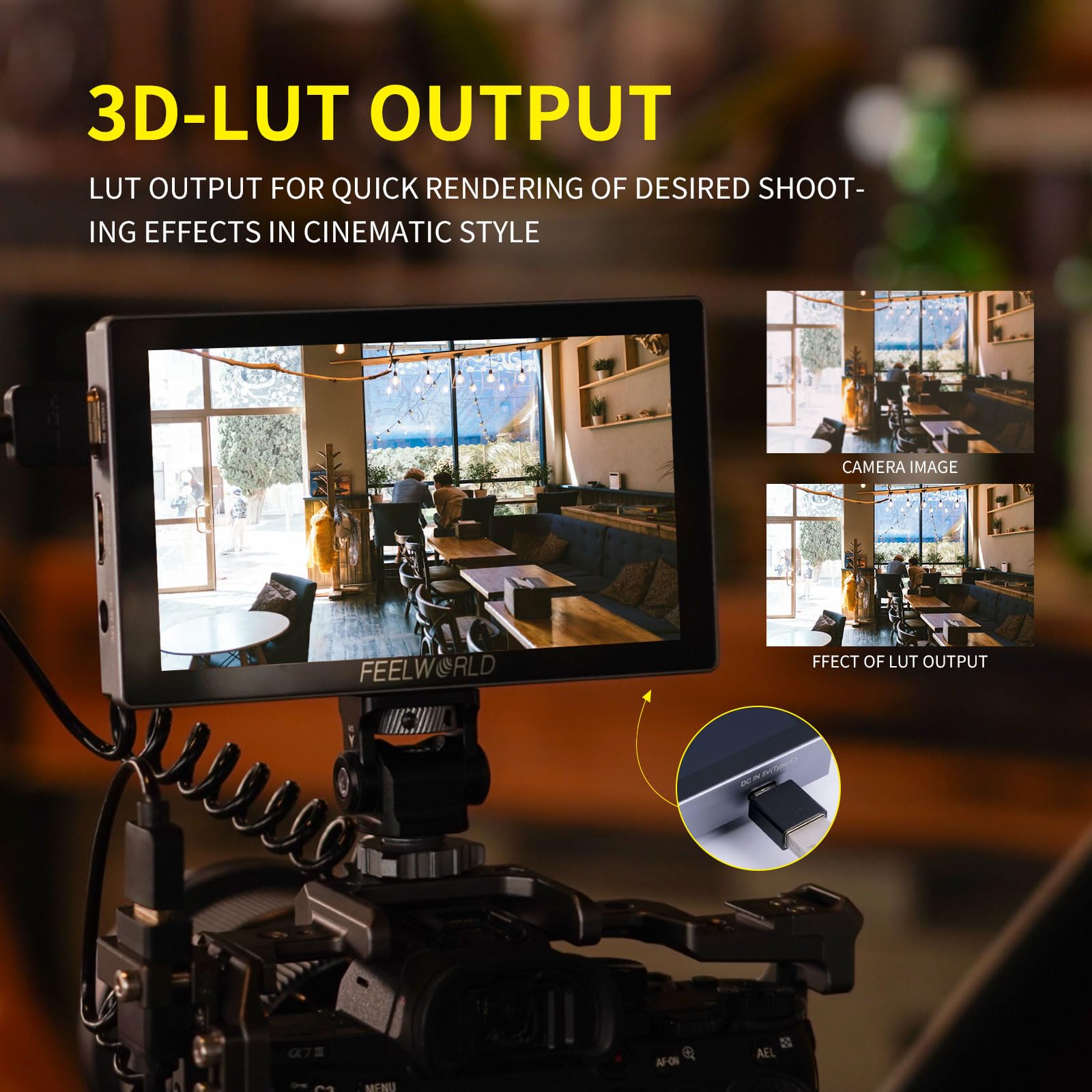FEELWORLD P6X 5.5-Inch Touchscreen Camera Monitor 1000Nit Camera Field Monitor, Supporta 4K 60Hz, 3D LUT, HDR, involucro in alluminio 9:16 Marker
