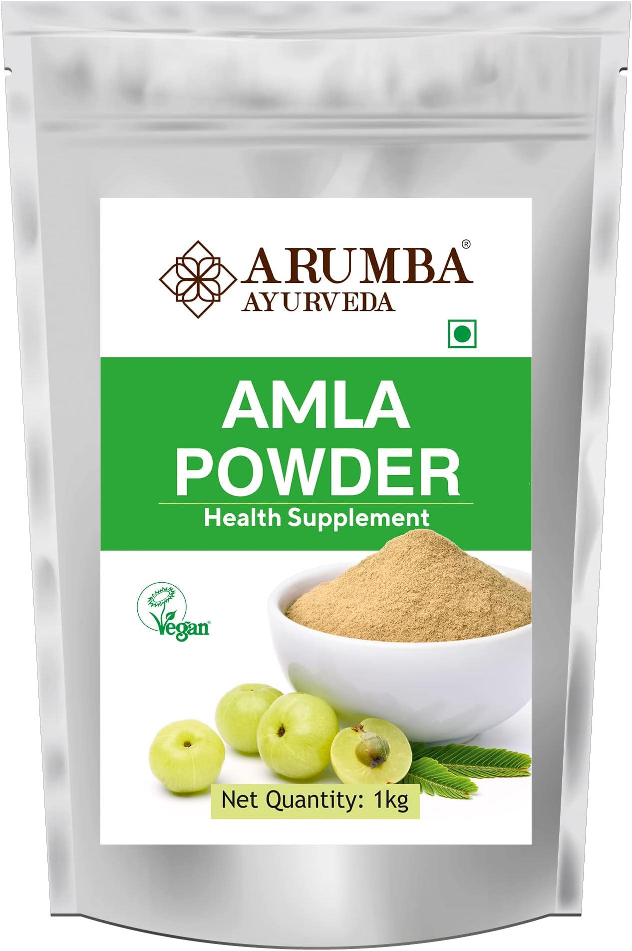 Amla Powder 1Kg, Made with Pure Indian Gooseberry Churna, Emblica officinalis, Natural Super-Food for Weight Loss, Hair Care, Skin Care