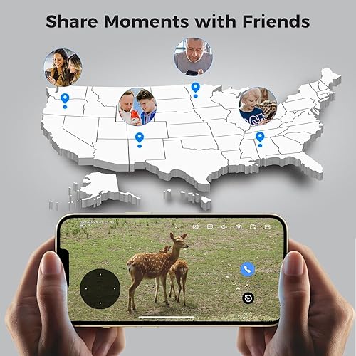 Miniatura 8 de Hiseeu Cámara de seguridad celular 4G LTE alimentada por energía solar, sin cámaras de seguridad WiFi inalámbricas para exteriores, movimiento PIR,