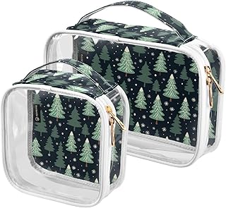 2Pcs Christmas Tree Xmas Cosmetic Bags,Clear ...