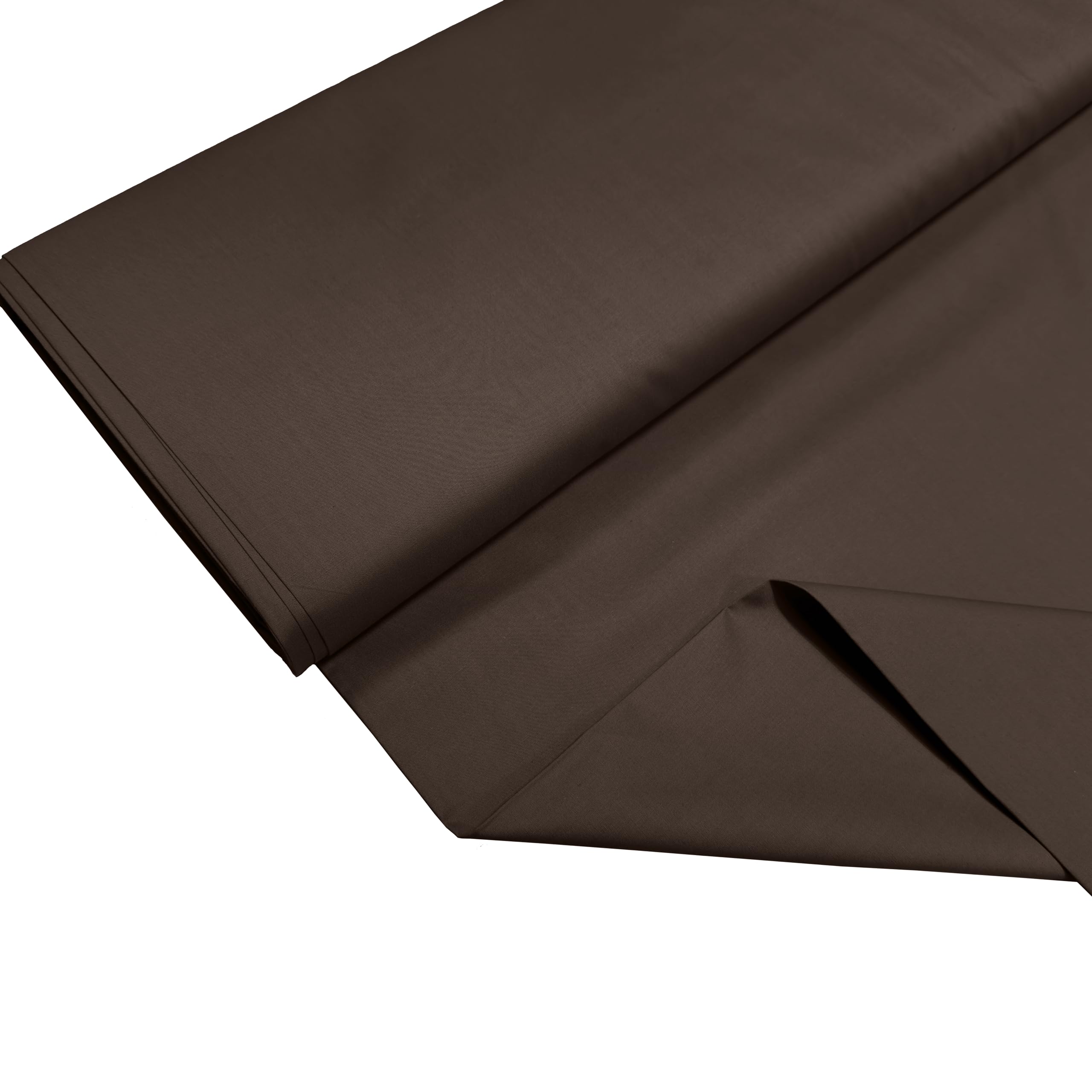 100% Cotton Percale Fabric – 200 Thread Count, 120 GSM, Breathable & Durable Material for Bedding, Quilting & Sewing - 50cm x 55cm (Brown)