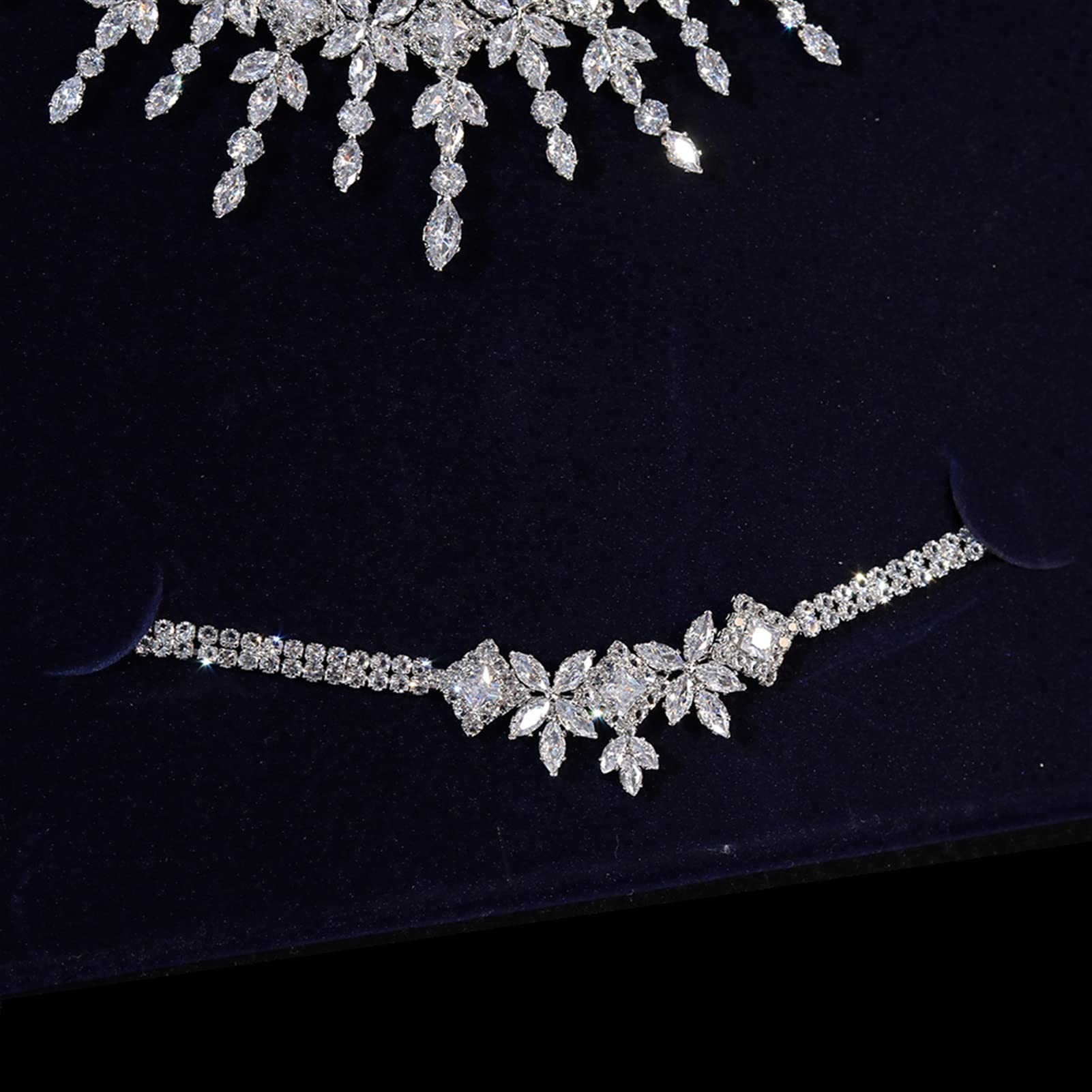 Set di Gioielli Completi con zirconi cubici per Le Donne. Set di Gioielli da Sposa in con zirconi da Sposa da 4 Pezzi