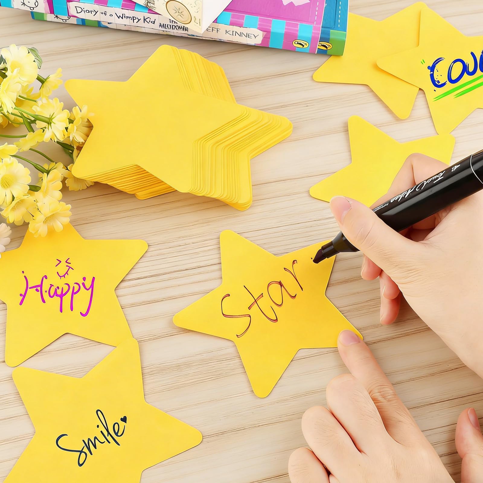 100 découpes étoiles dorées,étoiles en papier jaune 10*10 cm,pour tableaux d'affichage,décoration murale dans les salles de classe,projets de bricolage scolaires,décorations pour fêtes et événements